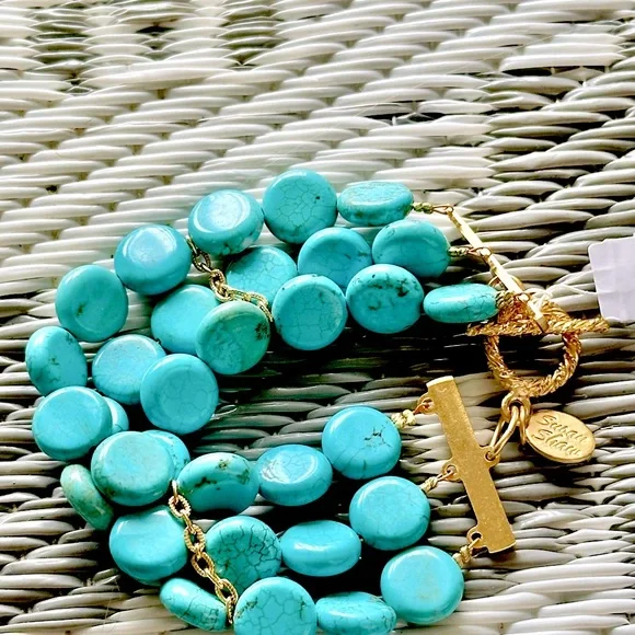 NWT Susan Shaw 3 Row Multi Strand Bracelet - Turquoise - Retails $121 - Picture 5 of 7